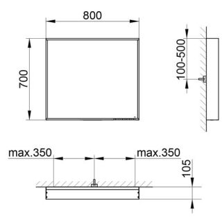 Зеркало Keuco Plan 33098142500 80 см