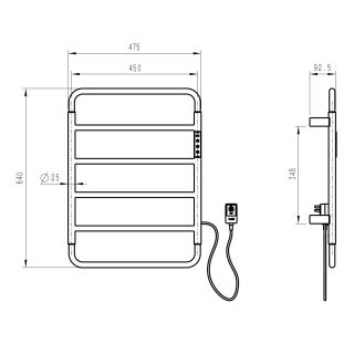 Полотенцесушитель электрический Wonzon & Woghand Wismar WW-AL201-BR 47x64 см брашированный никель