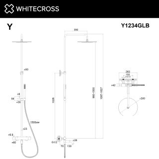 Душевая стойка WHITECROSS Y Y1234GLB брашированное золото