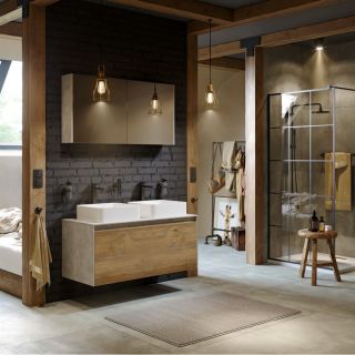 Подвесная тумба под раковину Aqwella Mobi MOB0112W+MOB0712W 120 см