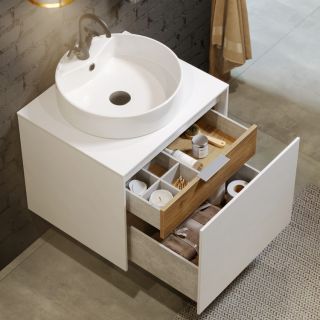 Подвесная тумба под раковину Aqwella Mobi MOB0106BS+MOB0706W 60 см