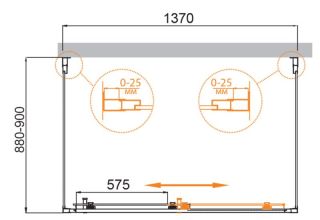 Душевой уголок CEZARES MOLVENO-AH-12-140/90-C-BORO-IV