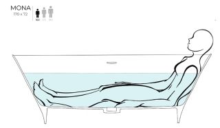 Ванна из искусственного камня Salini Mona S-Sense 102912GRF 170x72см RAL полностью