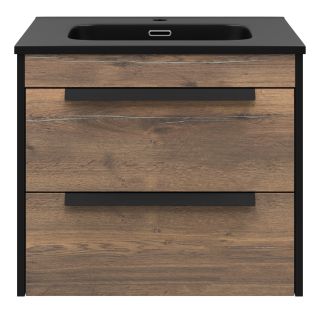 Подвесная тумба под раковину Brevita Monsour MON-09060-0102Я 60см дуб Галифакс олово/чёрный кварц