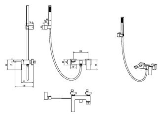 Смеситель для ванны  Boheme Qubic 473-CB брашированная медь