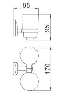 Стакан для ванной комнаты Haiba HB1608 двойной хром