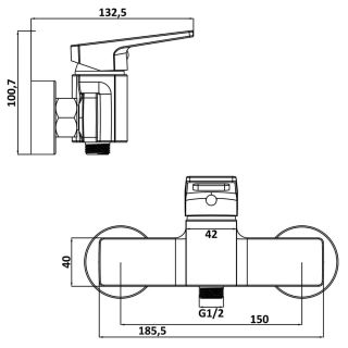 Смеситель для душа Swedbe Kronos 2020 хром