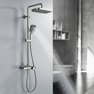 Душевая стойка Rose R1896T-6 с термостатом пепельный