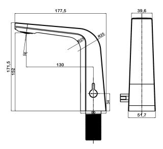 Сенсорный смеситель для раковины Swedbe Europe 6020B с ручной регулировкой температуры воды чёрный
