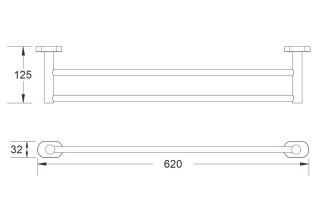 Полотенцедержатель Shevanik SG5127T оружейная сталь