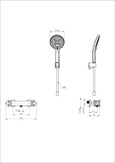 Смеситель для душа Wonzon & Woghand Strato WW-B2048-A-BG с термостатом брашированное золото