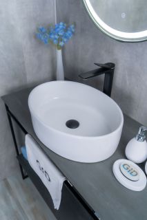 Раковина Gid N9012 51106 накладная белая 50x36x14