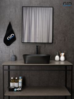 Раковина Gid N9028bg 53380 накладная черная графит 53x36x14