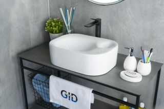 Раковина Gid N9266 51173 накладная белая 47x34x15