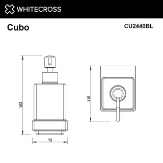 Дозатор для жидкого мыла подвесной WHITECROSS Cubo CU2440GM оружейная сталь