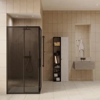 Душевой уголок by Deonria Kupe U-100-100-6-G-B 100x100см чёрный/графит