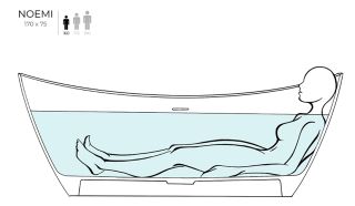 Ванна из искусственного камня Salini Noemi S-Sense 101712GRH 170x75см RAL снаружи