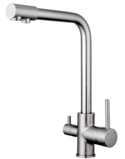 Смеситель для кухни Shevanik S328L с подключением фильтра сатин