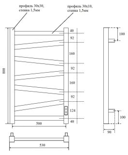 Полотенцесушитель электрический Point Феникс PN15858W П7 50x80см белый