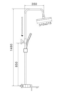 Душевая стойка Shevanik S6836 хром