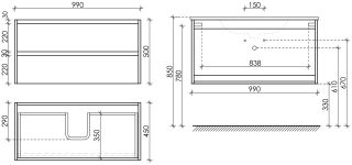 Подвесная тумба под раковину Sancos Libra LB100W 100см белый глянец