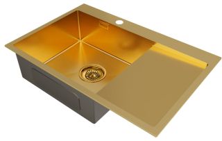 Мойка кухонная Paulmark Kroner PM217851-BGL левая брашированное золото