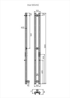 Полотенцесушитель электрический Indigo Style LSE120-10GNSRt 120x10 см оружейная сталь