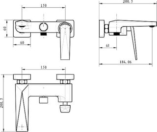 Смеситель для ванны Boheme Venturo 373-SGM антрацит глянец
