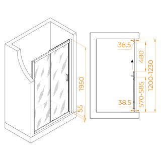 Душевая дверь RGW PA-016B 350801612-14 120см чёрный