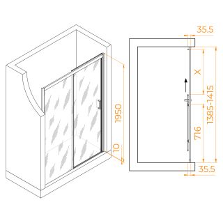 Душевая дверь RGW PA-017B 350801714-14 140см чёрный