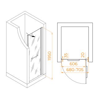 Душевая дверь RGW PA-103B 020810307-14 70см чёрный