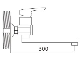 Настенный смеситель для кухни Shevanik S5693 хром