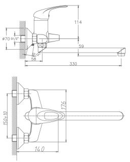 Смеситель для ванны Haiba HB2203 хром