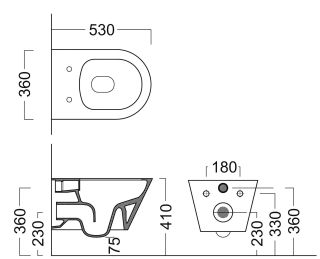 Унитаз Kerama Marazzi Plaza Modern PLMR.wc.02  подвесной, безободковый, без сиденья