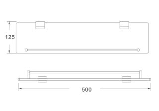 Полка стеклянная Rose RG1719 50см хром