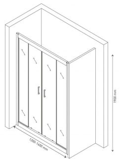 Душевая дверь Berges Porta 120-140см хром 063101