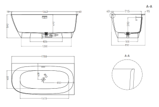 Ванна из искусственного камня Salini Sofia Corner R S-Sense 102514G 170x85см белый глянцевый