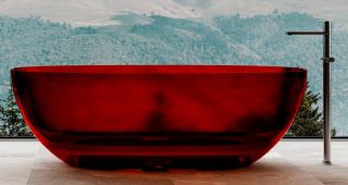 Прозрачная ванна ABBER Kristall AT9703Rubin из полиэфирной смолы 170x75см красный