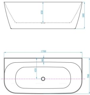Акриловая ванна Allen Brau Priority 2.31003.20/AM 170x78 см