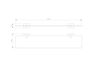 Стеклянная полка для ванной Wonzon & Woghand Graffity WW-9327 тёмный графит