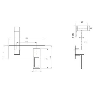 Гигиенический душ со смесителем Boheme Q 147-BВ.2 чёрный