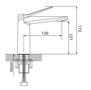 Смеситель для раковины Shevanik S8401 хром