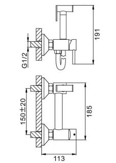Гигиенический душ со смесителем Splenka S99.51.05 сатин