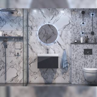 Тумба под раковину подвесная Velvex Edge tp.EDG.9696.60.1Y графит, 60 см