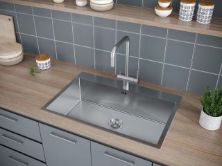 Мойка кухонная Paulmark Kroner PM217551-BS брашированная нержавеющая сталь