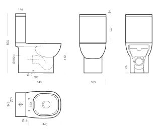 Унитаз-компакт Sanita luxe Quadro Slim DM белый