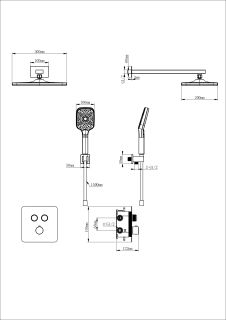 Душевой комплект Wonzon & Woghand WW-B4003-MW с термостатом белый матовый