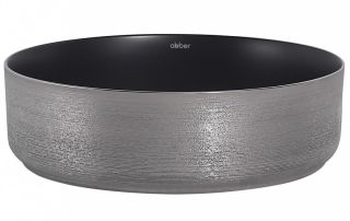 Раковина ABBER Bequem AC2109BS 40см серебро/чёрный матовый