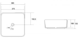 Раковина ABBER Rechteck AC2211MBE 39см бежевый матовый