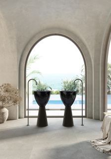 Напольная раковина ABBER Kristall AT2703Onyx-Black 45см чёрный/чёрный матовый